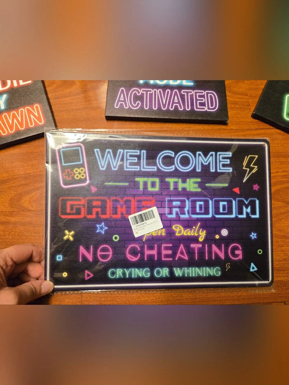 NWT Neon Gaming Wall Art Set - Multicolor Gamer Prints